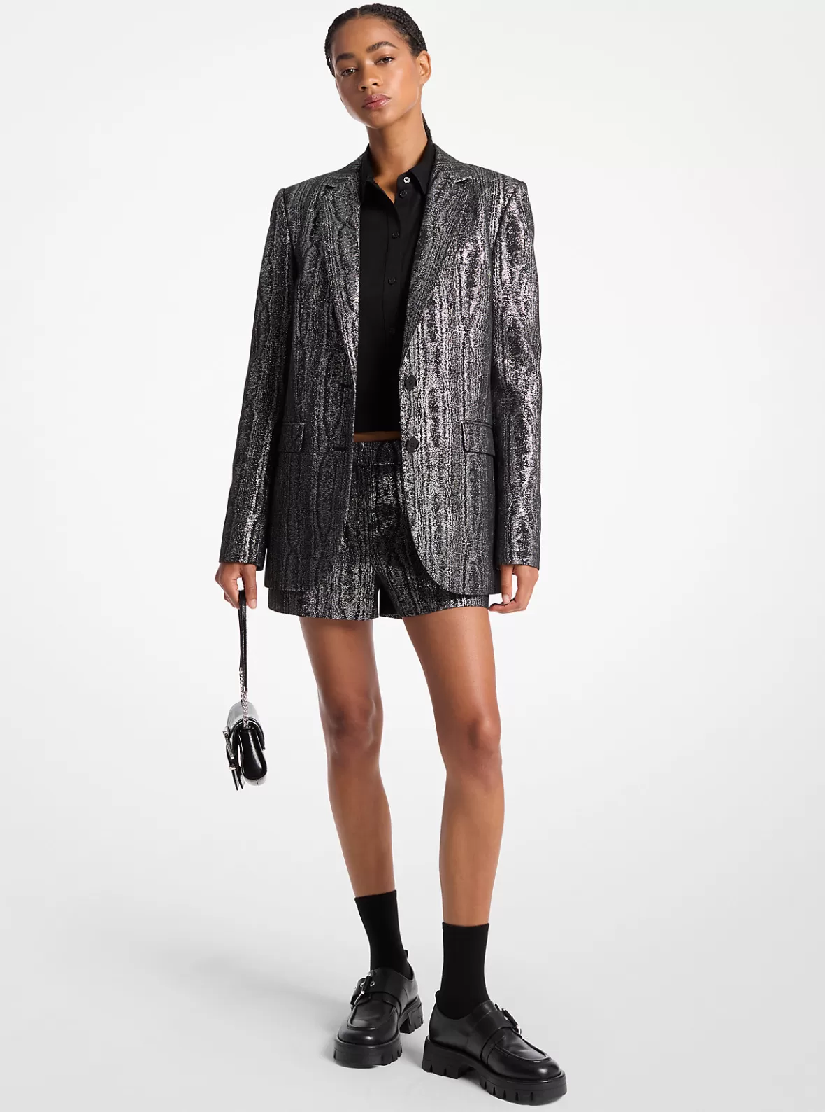 Michael Kors Metallic Moiré Blazer*Women Jackets & Coats