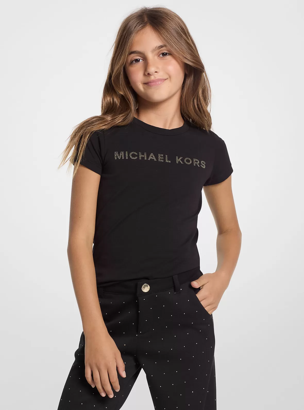 Michael Kors Metallic Printed Stretch Cotton T-Shirt*Kids Kids