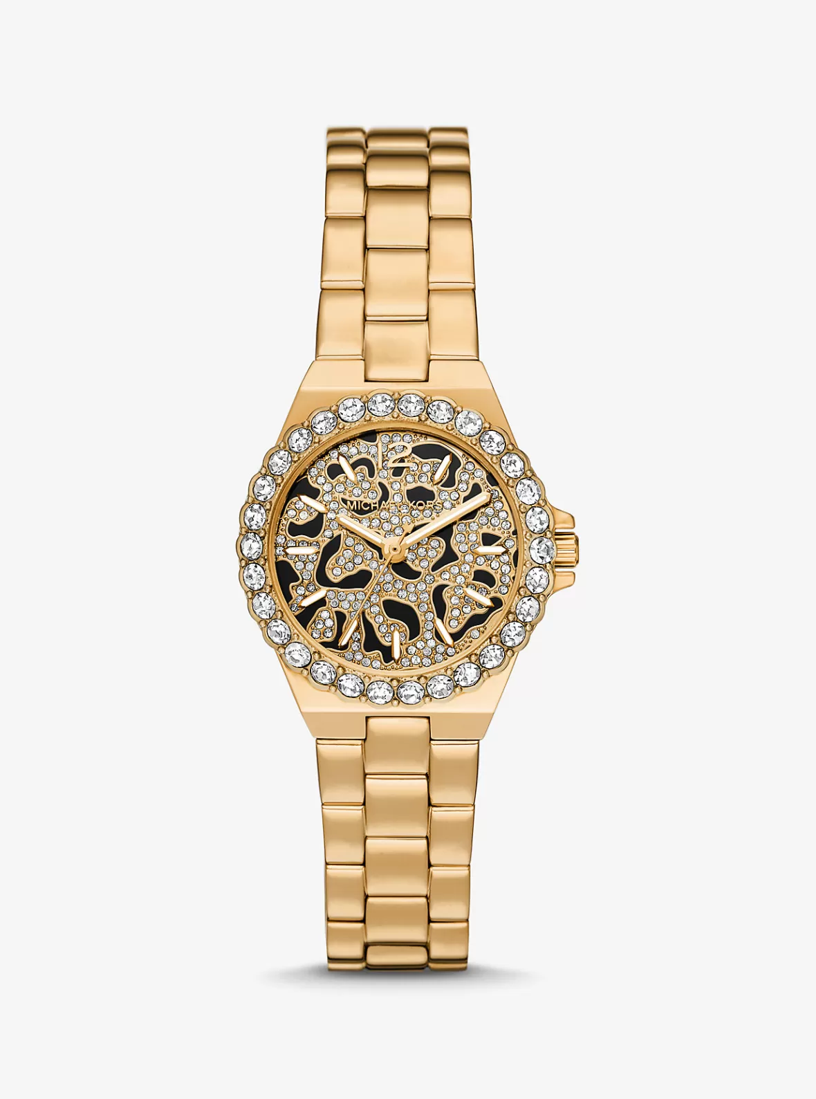 Michael Kors Mini Lennox Animal Pavé -Tone Watch*Women Gold-tone