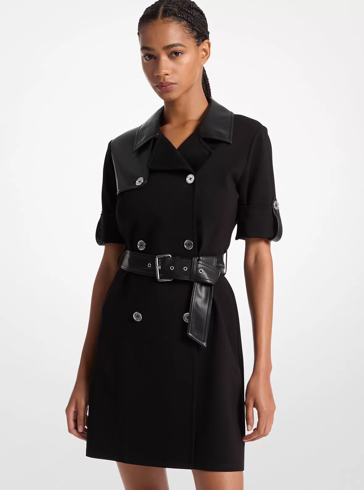 Michael Kors Mixed-Media Trench Dress*Women Dresses