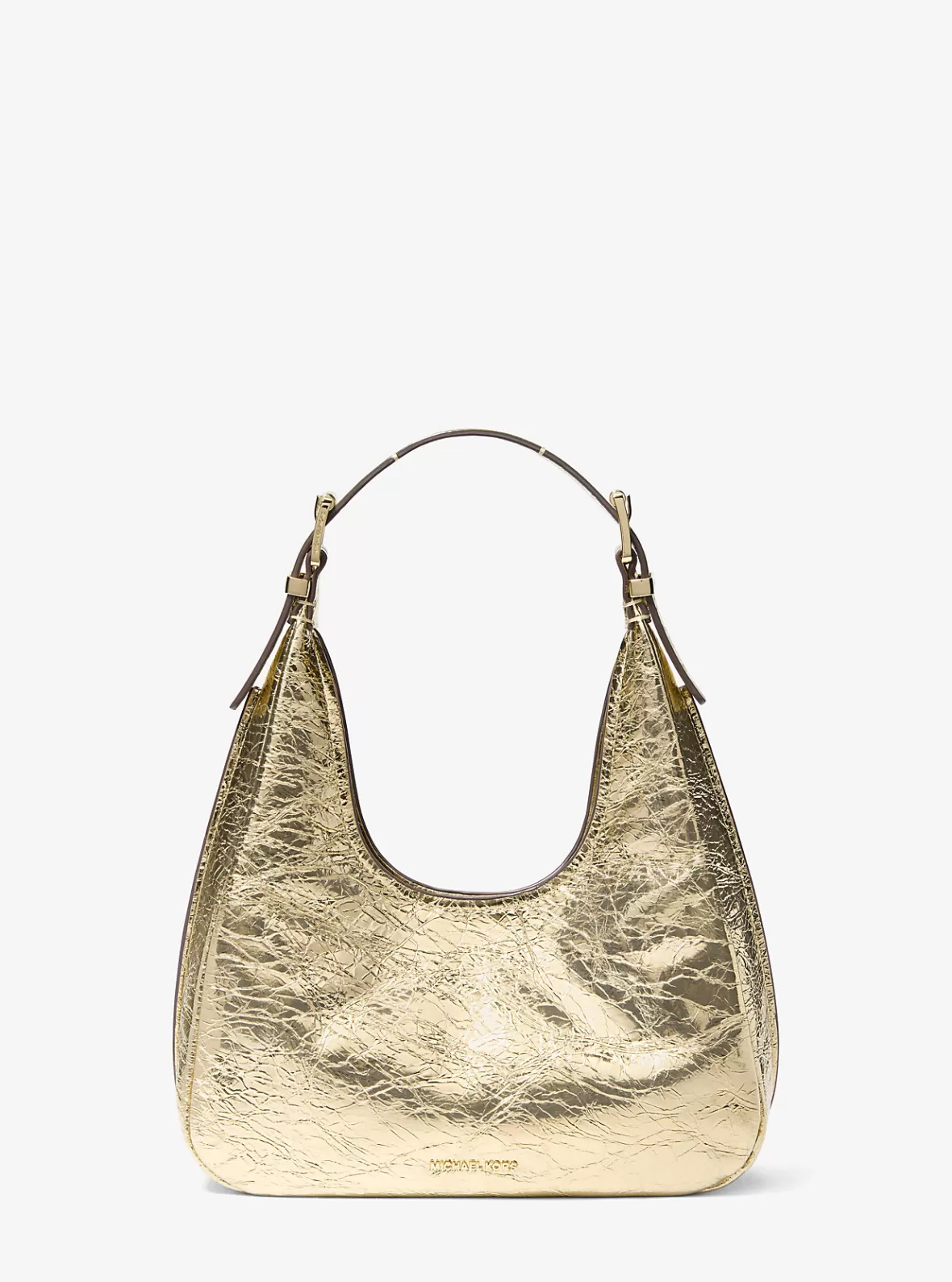 Michael Kors Nolita Small Metallic Crackled Leather Hobo Shoulder Bag*Women Shoulder Bags