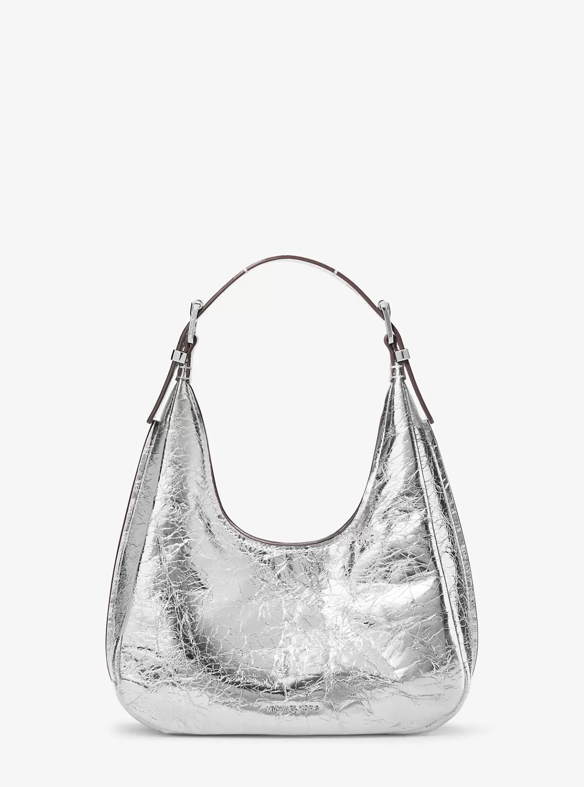 Michael Kors Nolita Small Metallic Crackled Leather Hobo Shoulder Bag*Women Shoulder Bags