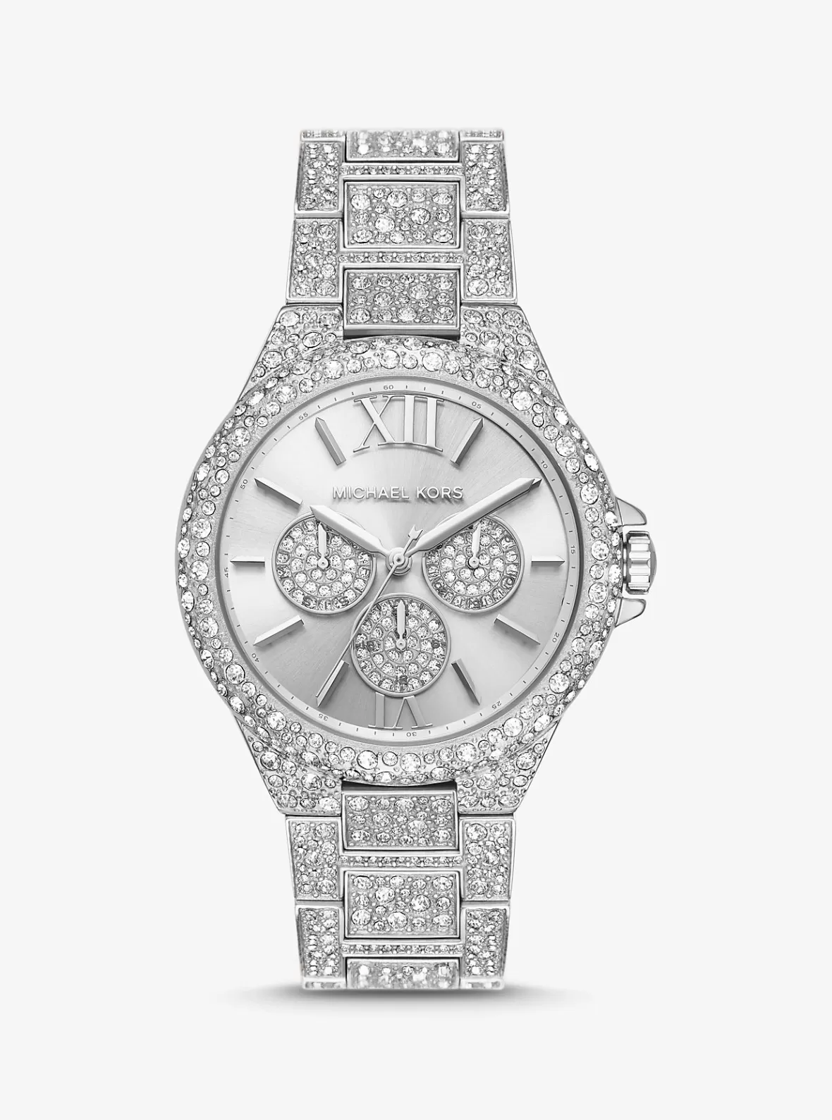 Michael Kors Oversized Camille Pavé -Tone Watch*Women Silver-tone