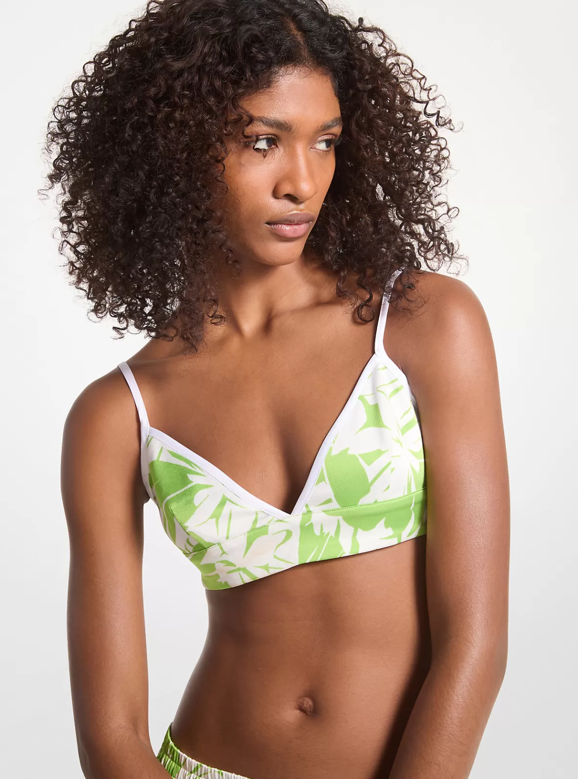 Michael Kors Palm Print Satin Bra Top*Women Tops