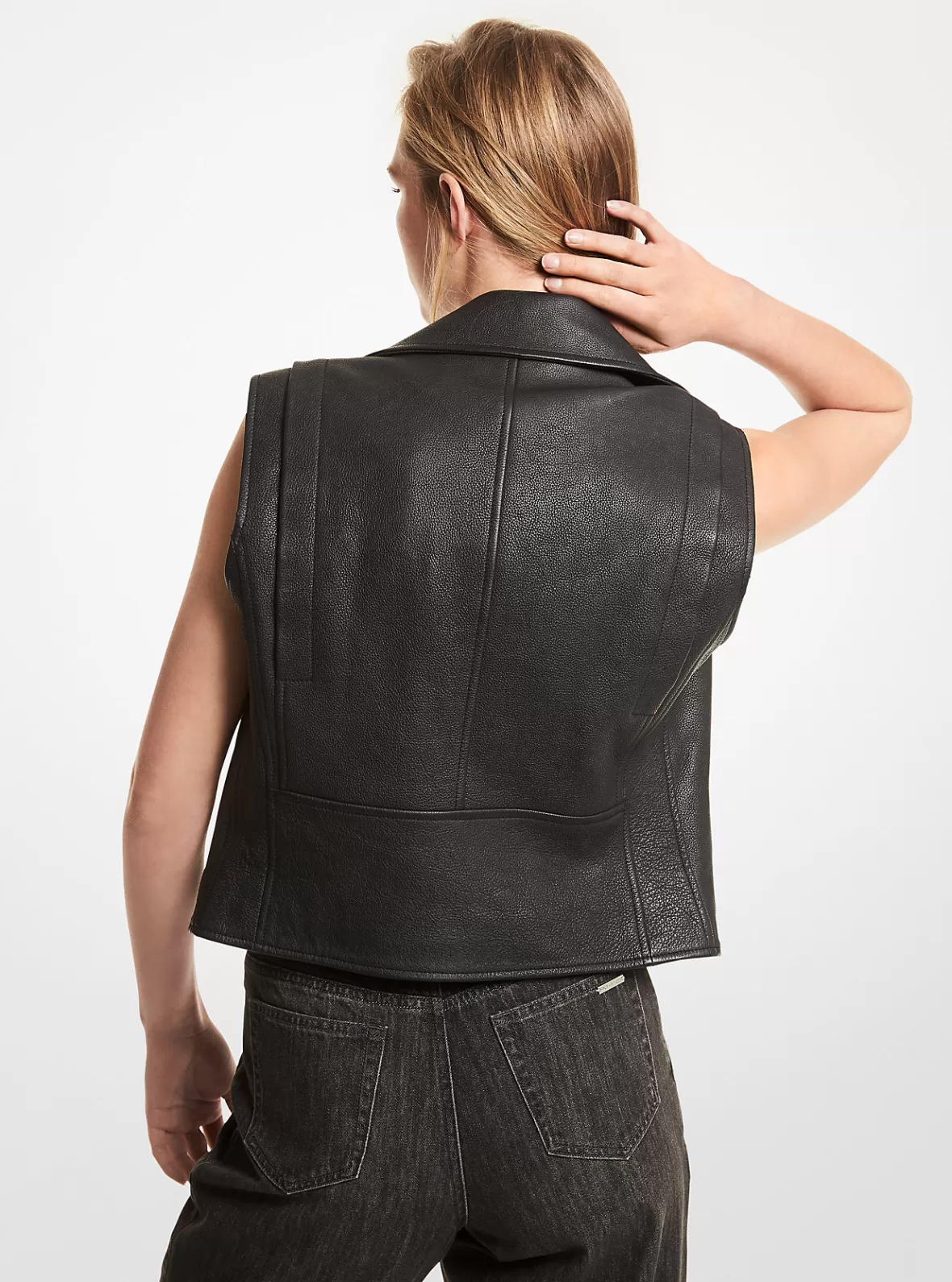 Michael Kors Pebbled Leather Moto Vest*Women Jackets & Coats