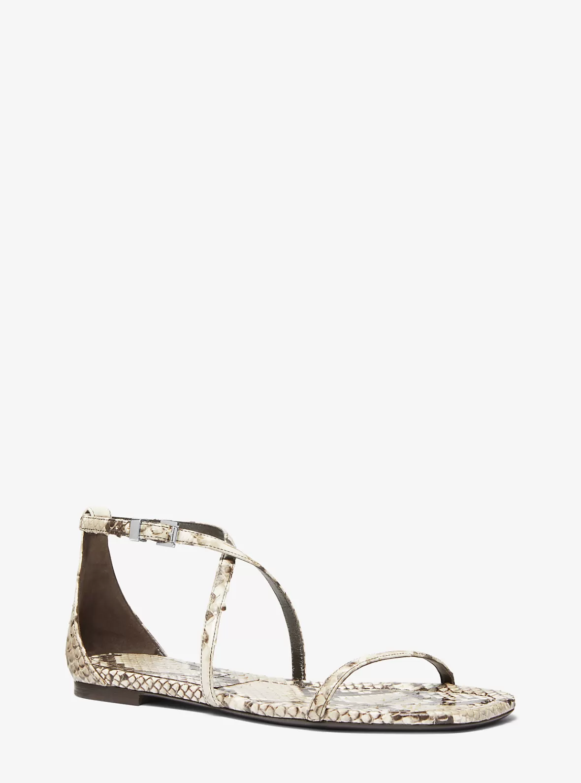 Michael Kors Polly Python Embossed Leather Sandal*Women Flats