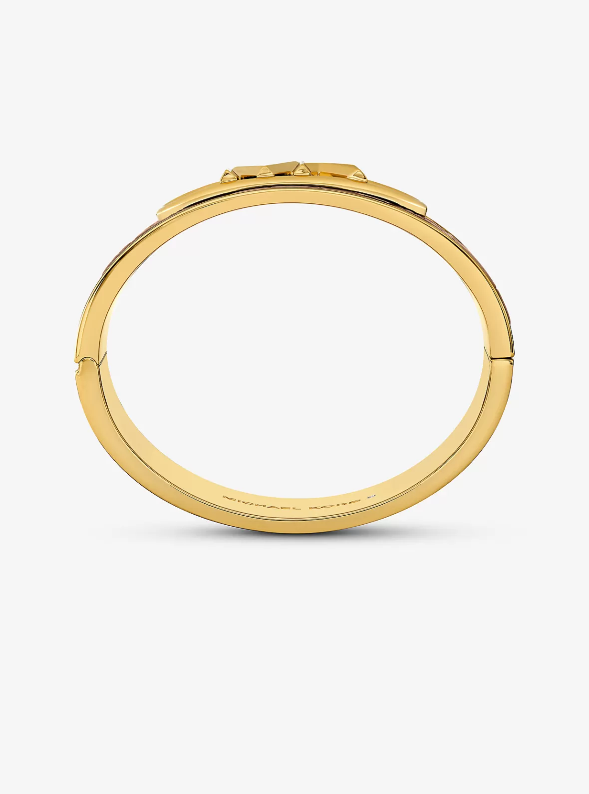 Michael Kors Precious Metal-Plated Brass and Crocodile Embossed Empire Logo Bangle*Women Bracelets