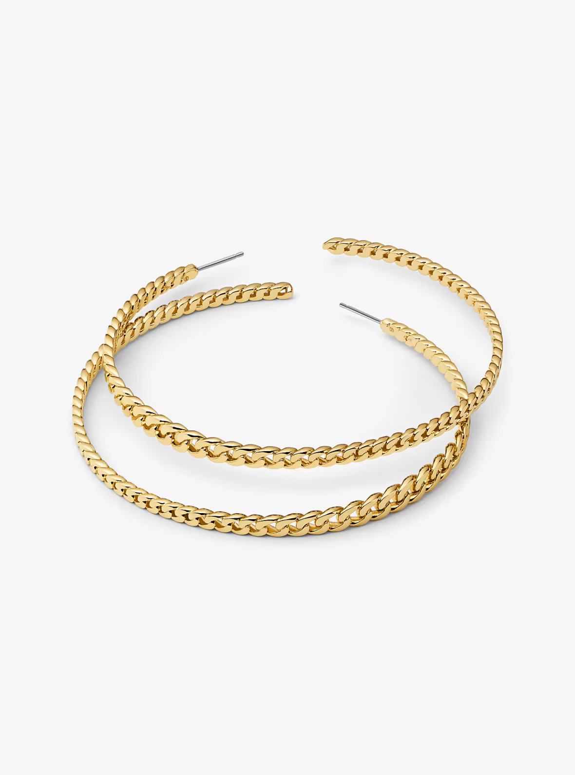 Michael Kors Precious Metal-Plated Brass Curb Link Hoop Earrings*Women Earrings