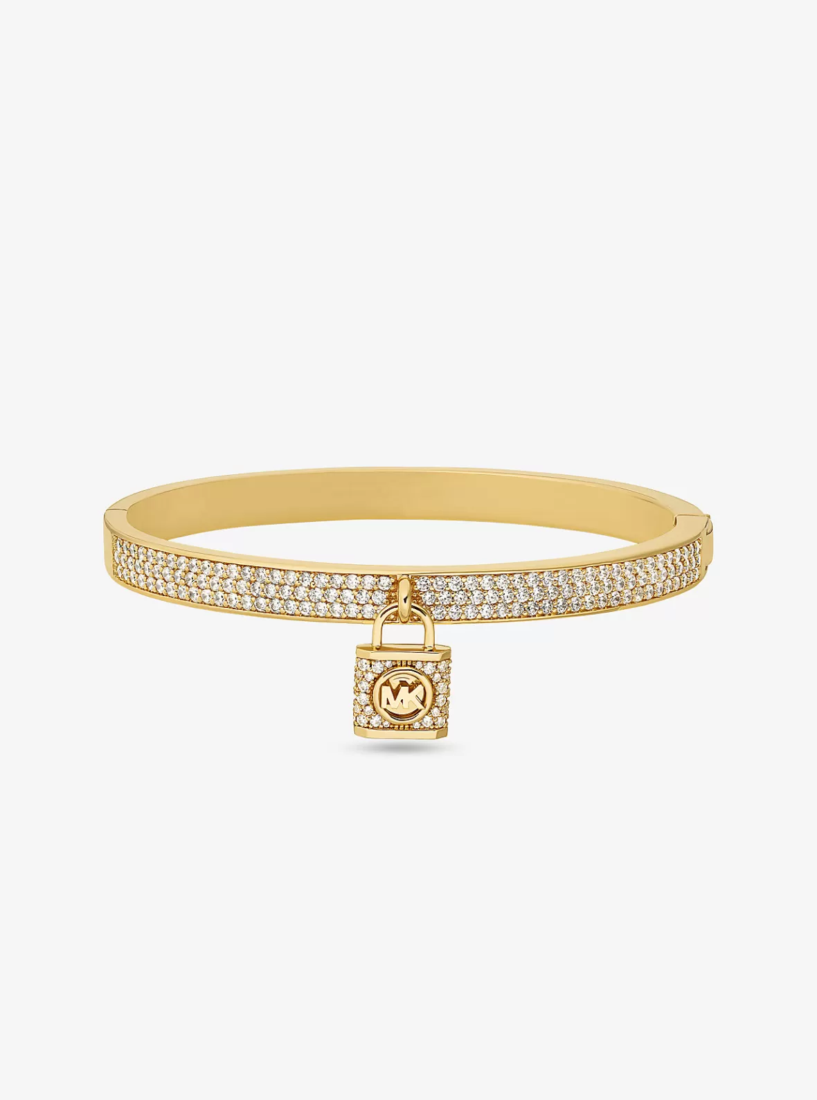 Michael Kors Precious Metal-Plated Brass Pavé Lock Bangle*Women Bracelets