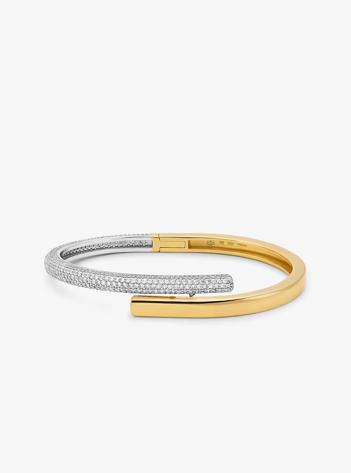 Michael Kors Precious Metal-Plated Pavé Sterling Silver Bangle*Women Bracelets