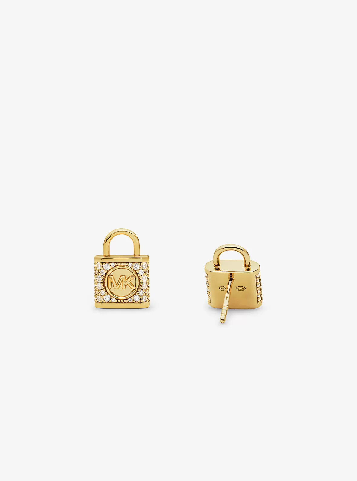 Michael Kors Precious Metal-Plated Sterling Silver Lock Pavé Stud Earrings*Women Earrings