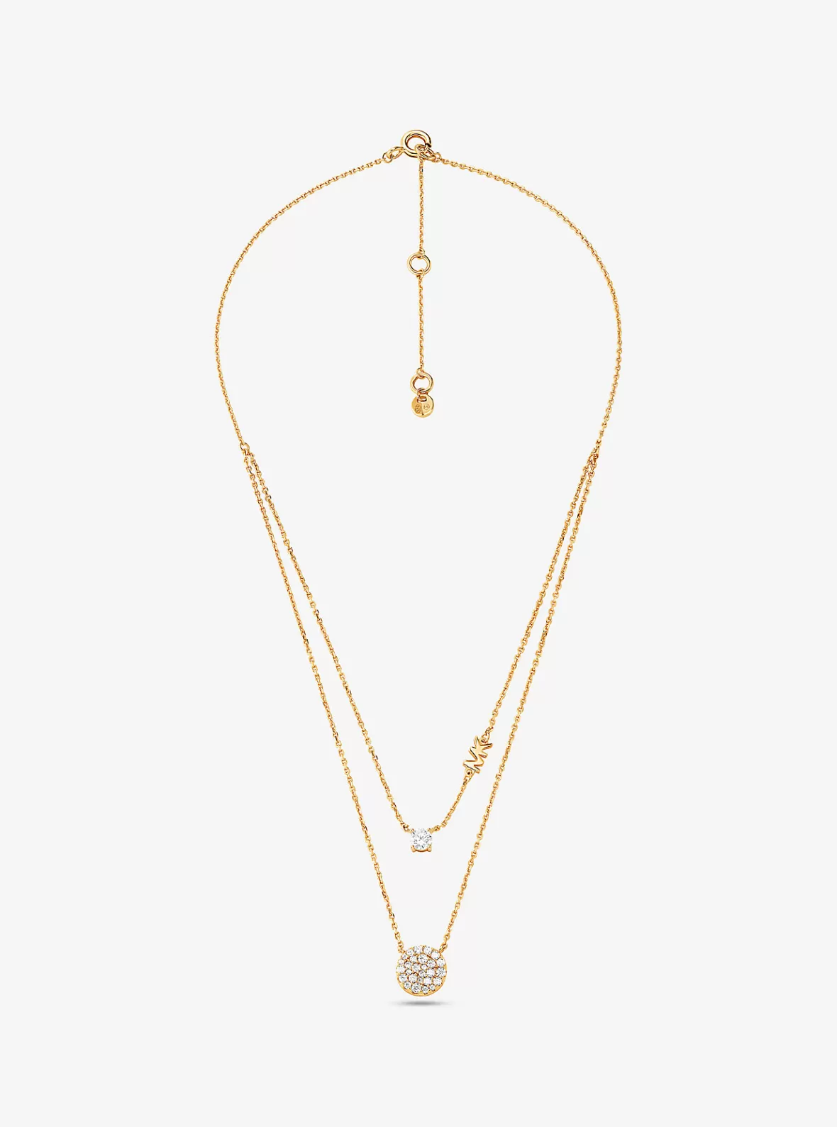 Michael Kors Precious Metal-Plated Sterling Silver Pavé Disc Layering Necklace*Women Necklaces