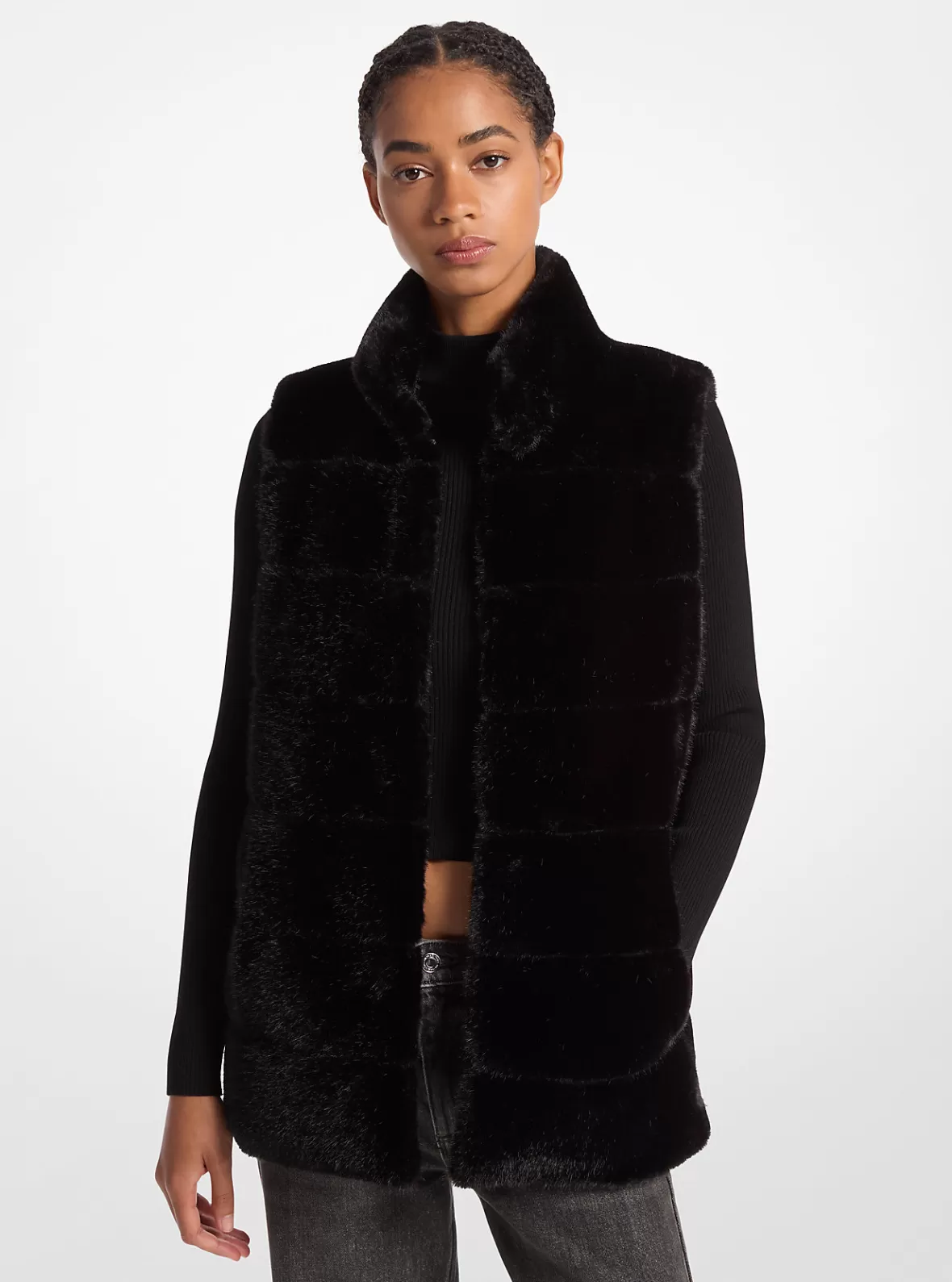 Michael Kors Quilted Faux Fur Vest*Women Jackets & Coats