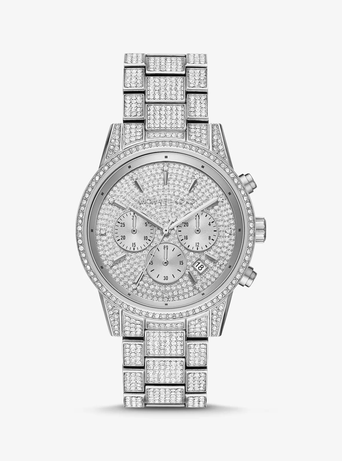 Michael Kors Ritz Pavé -Tone Watch*Women Silver-tone