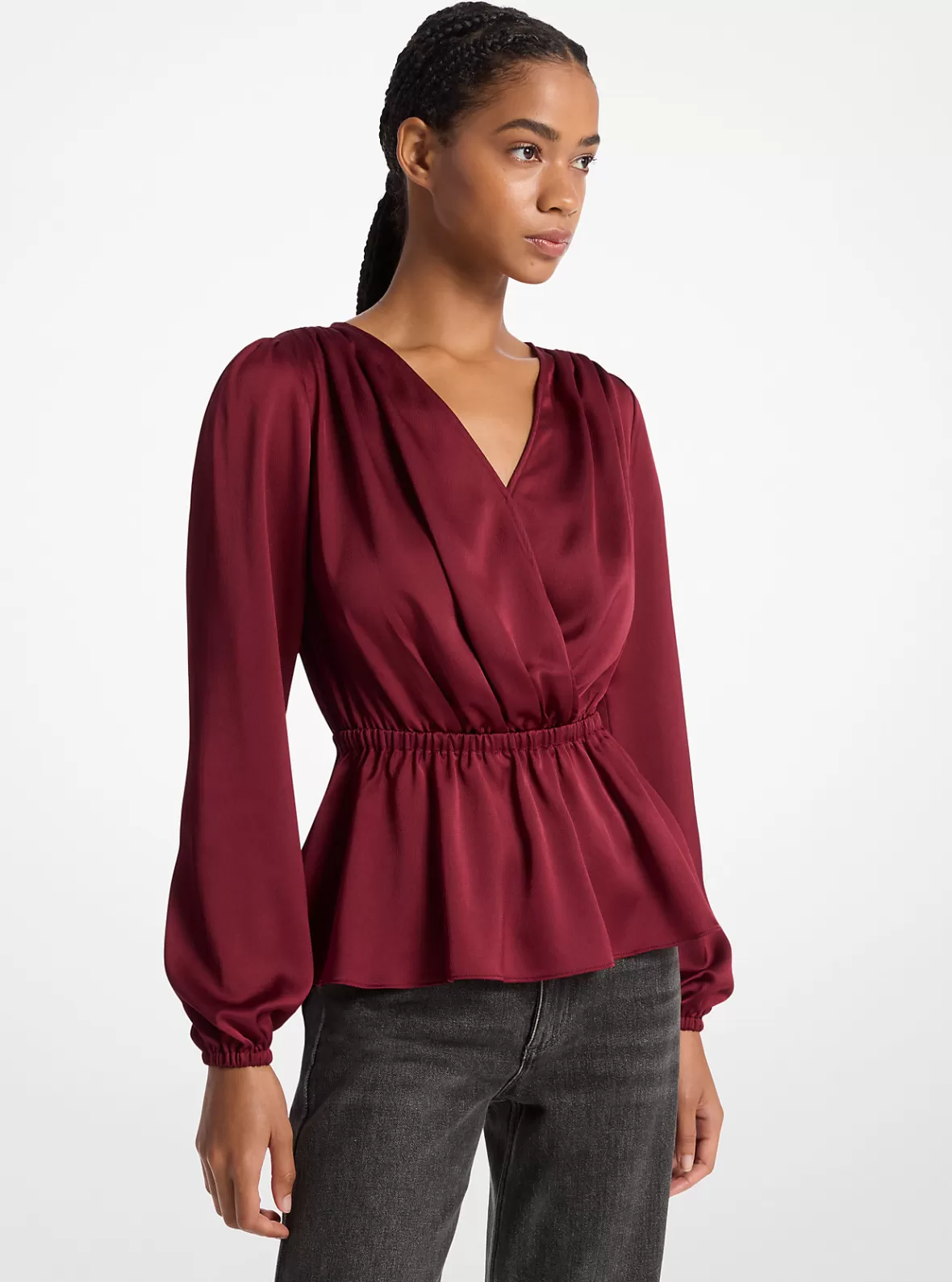 Michael Kors Satin Long-Sleeve Top*Women Tops