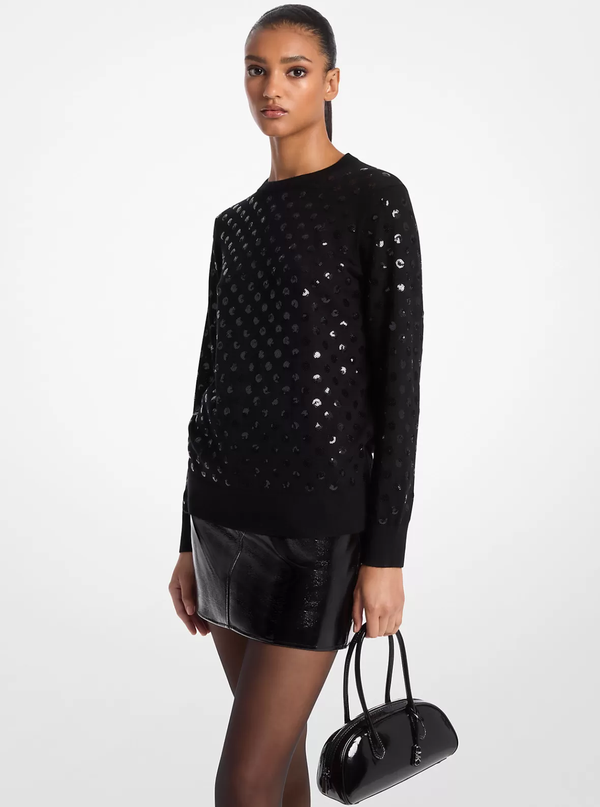 Michael Kors Sequined Dot Wool Sweater*Women Sweaters