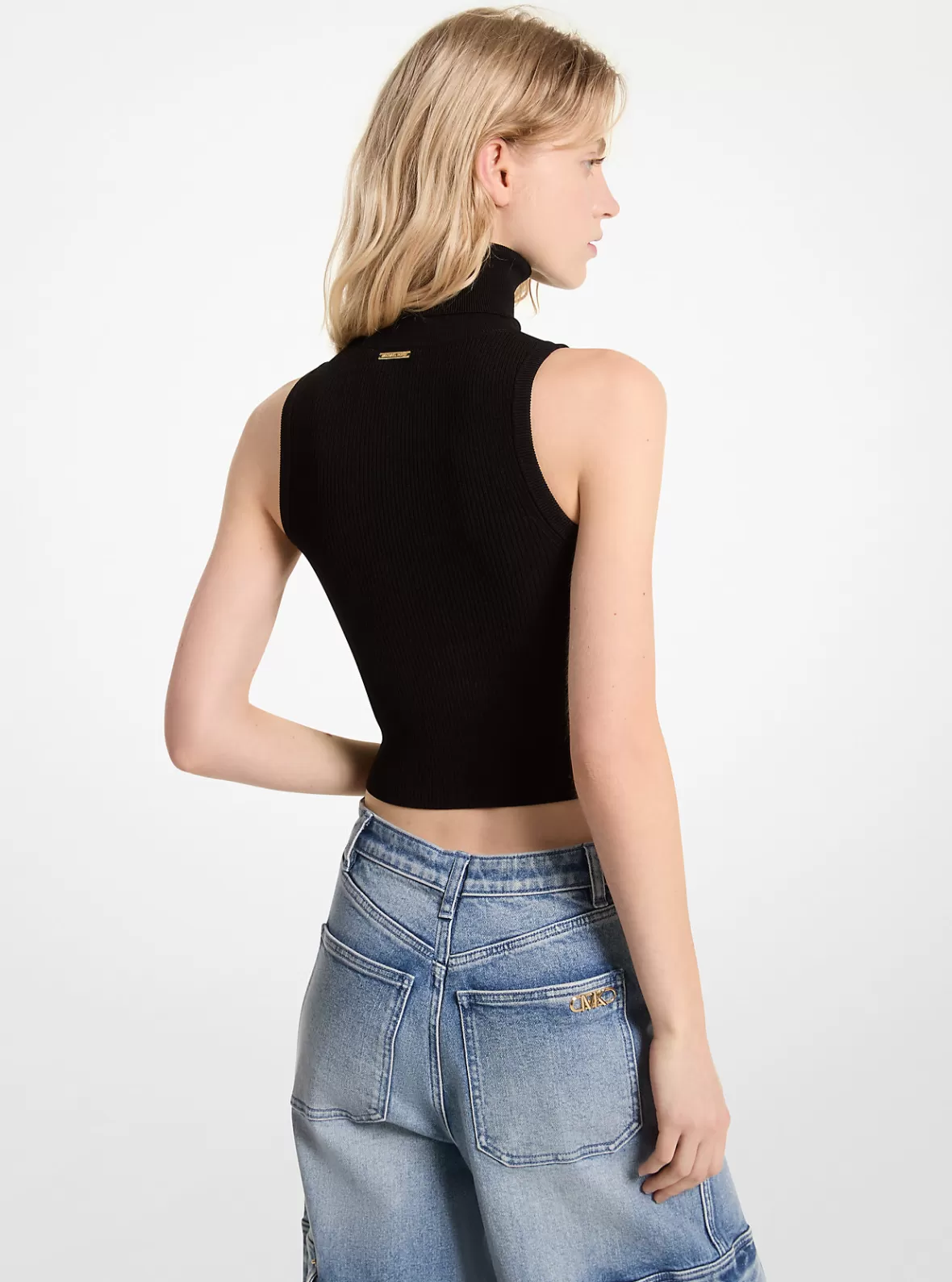 Michael Kors Sleeveless Turtleneck Cropped Top*Women Tops