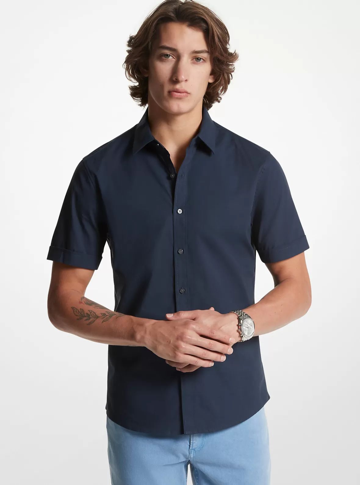 Michael Kors Slim-Fit Stretch Cotton Shirt* Shirts