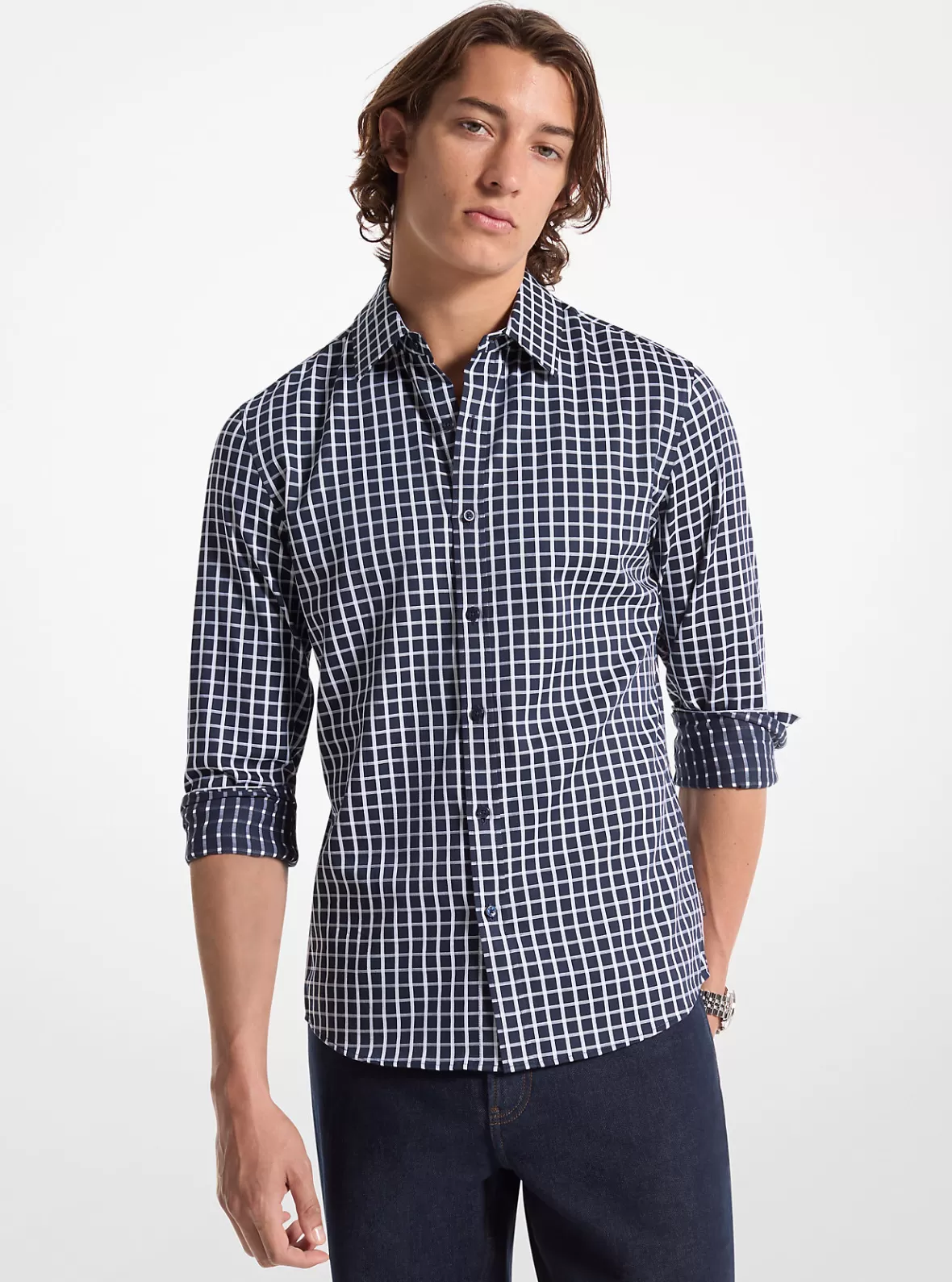 Michael Kors Slim-Fit Woven Plaid Shirt* Shirts