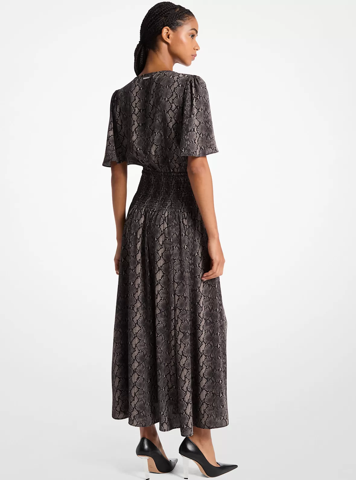 Michael Kors Snake Print Crepe Midi Dress*Women Dresses