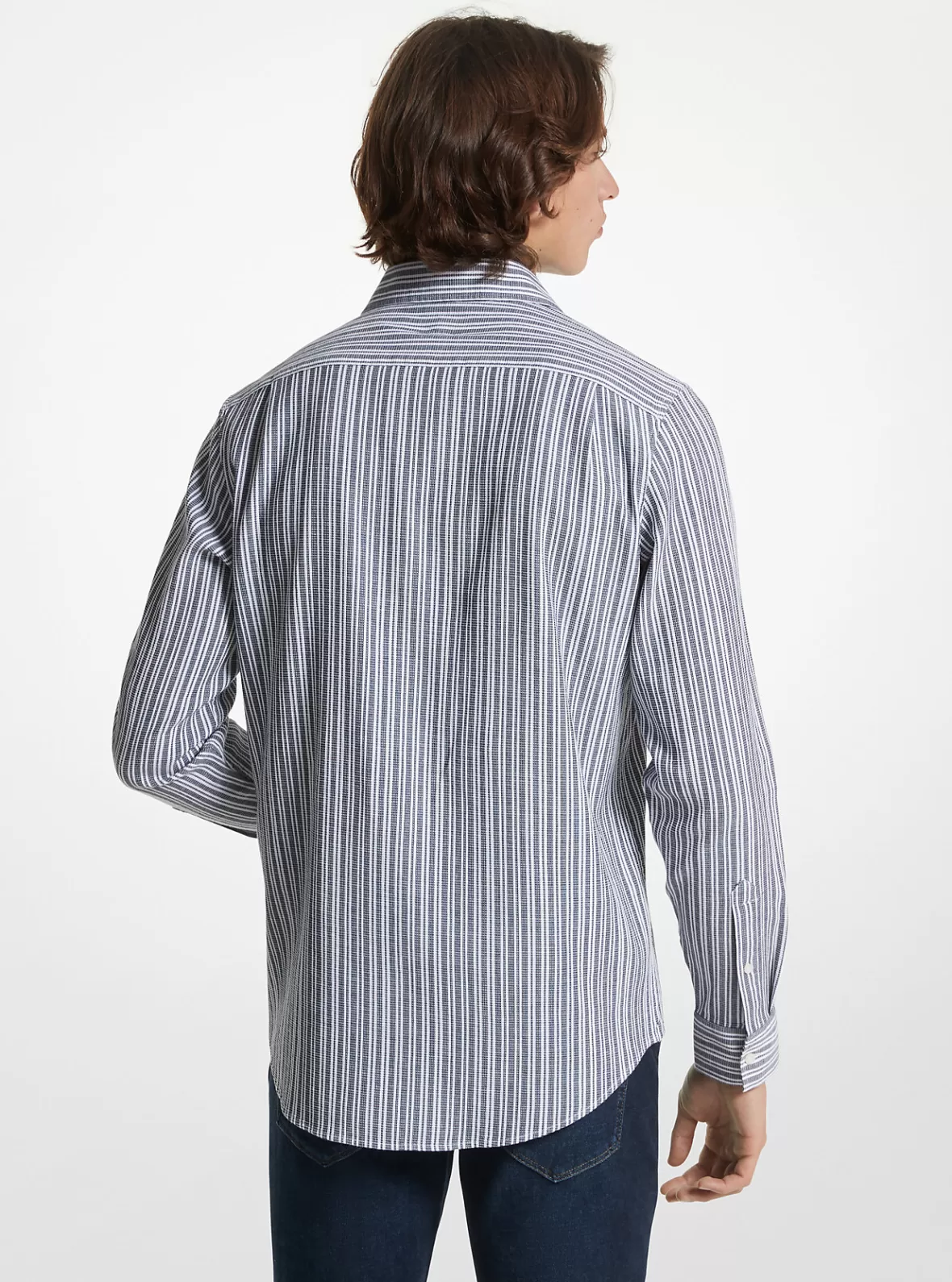 Michael Kors Stretch Cotton Striped Woven Shirt* Shirts