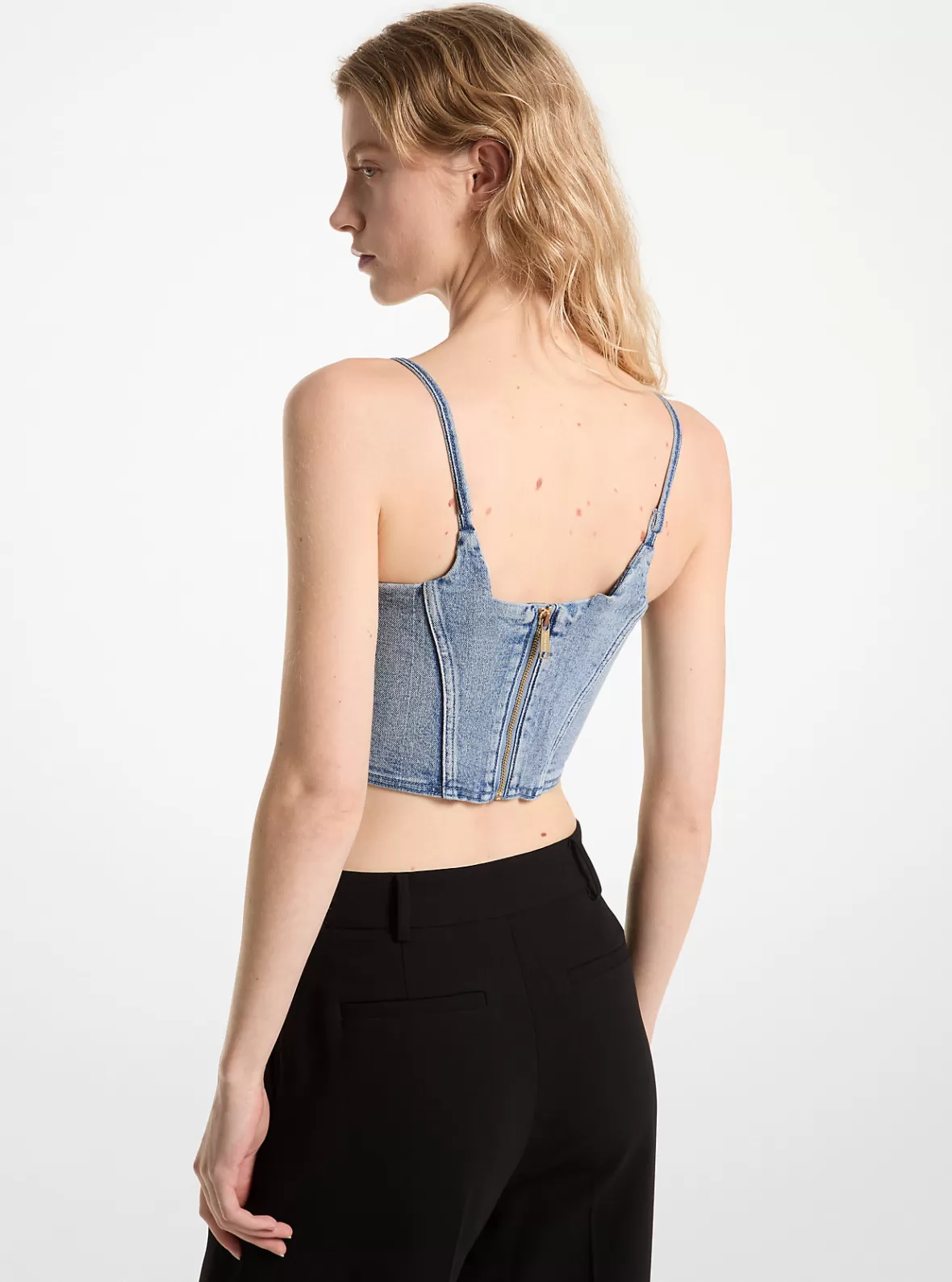 Michael Kors Stretch Denim Bustier Top*Women Tops