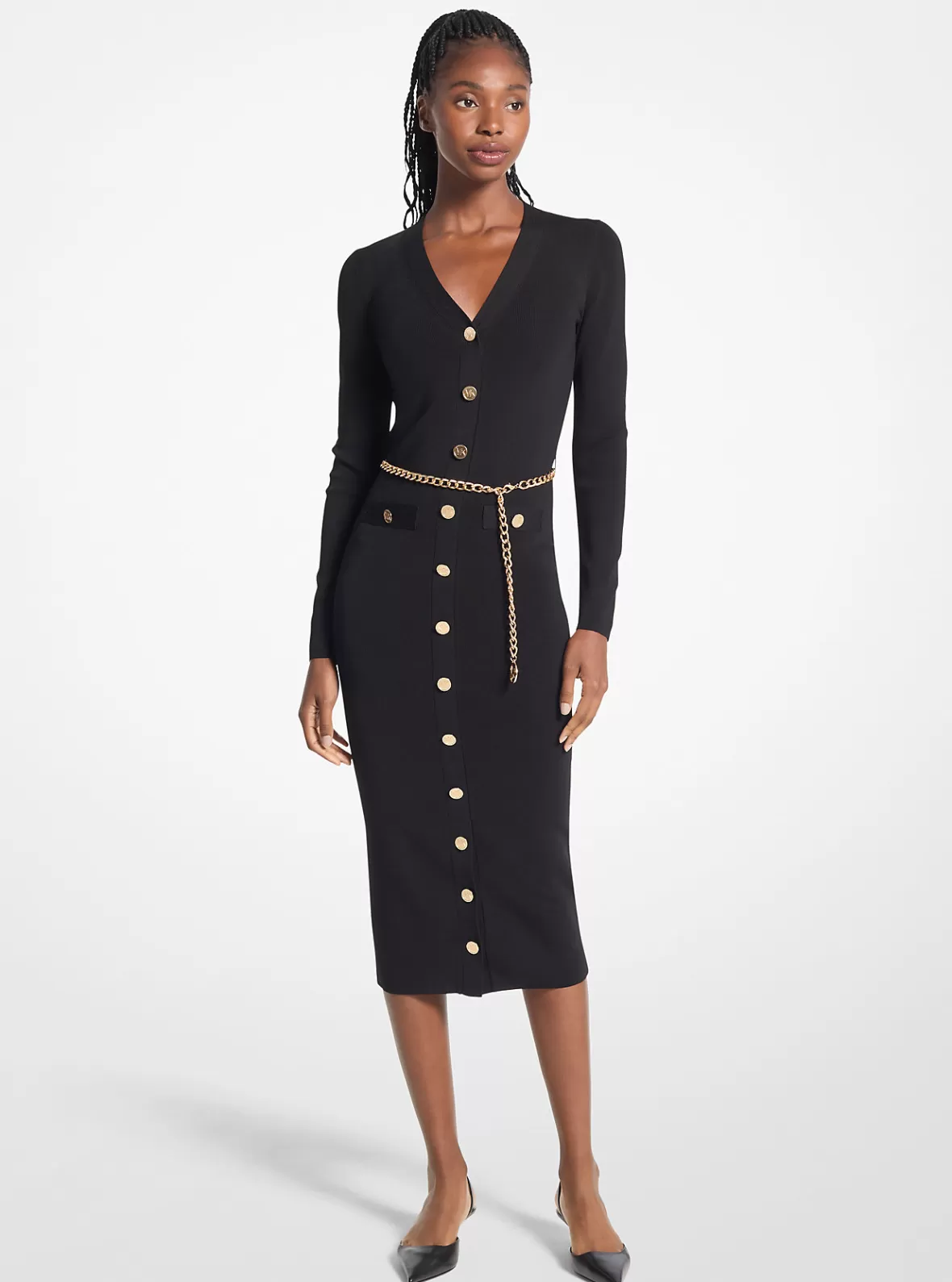 Michael Kors Stretch Knit Belted Dress*Women Dresses