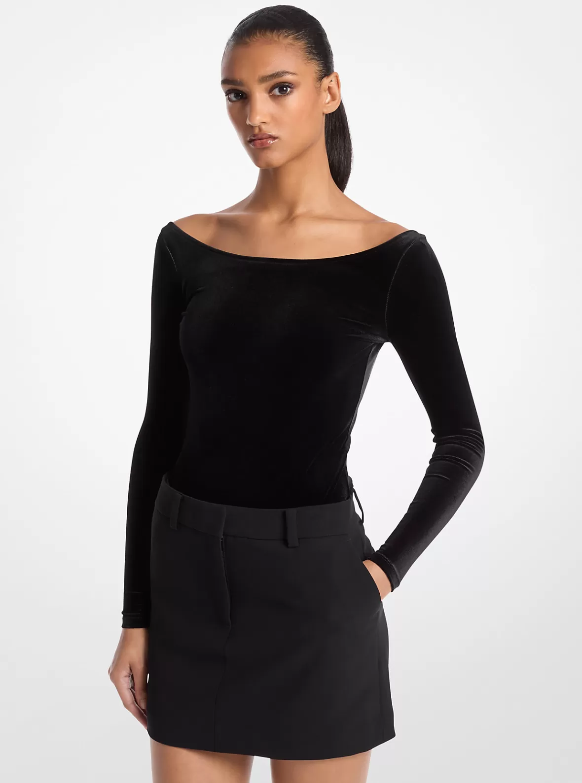 Michael Kors Stretch Velvet Bodysuit*Women Tops