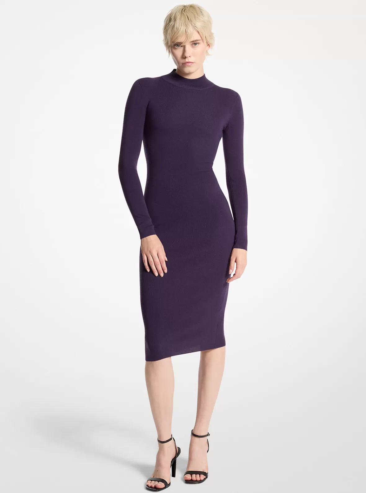 Michael Kors Stretch Wool Blend Mock Neck Dress*Women Dresses