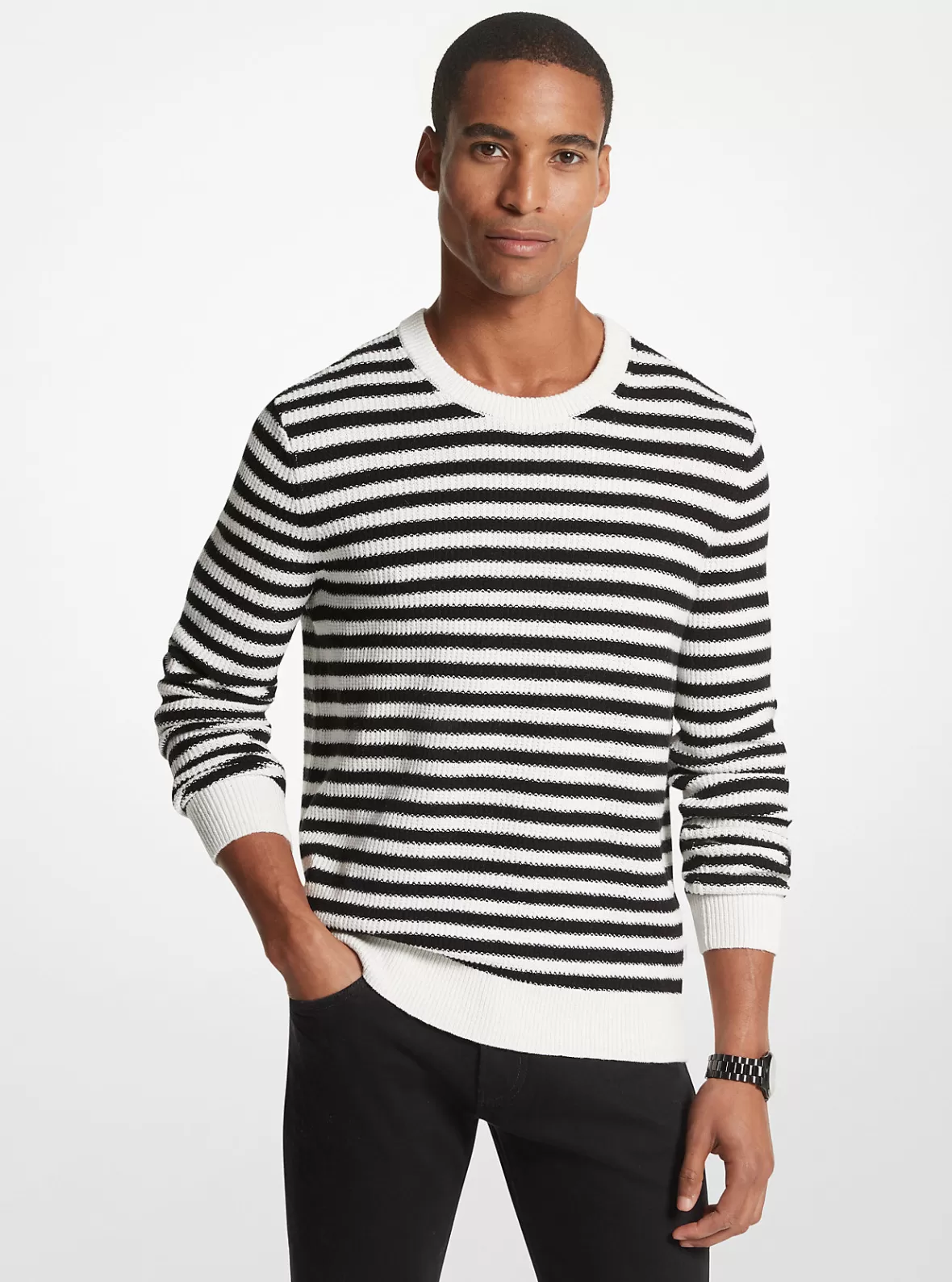 Michael Kors Striped Cotton Blend Sweater* Sweaters | T-shirts & Sweatshirts