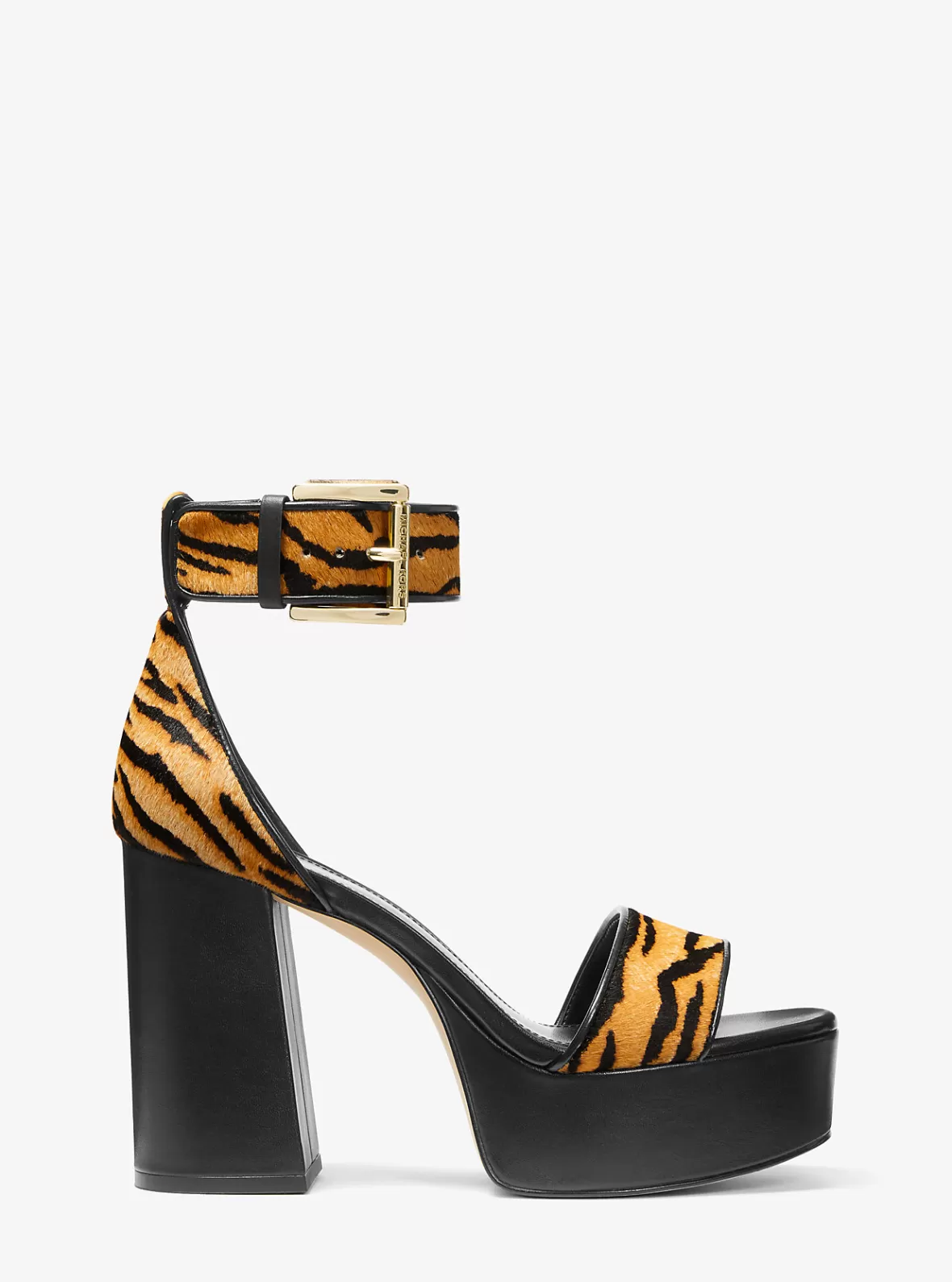 Michael Kors Tara Tiger Print Calf Hair Platform Sandal*Women Sandals