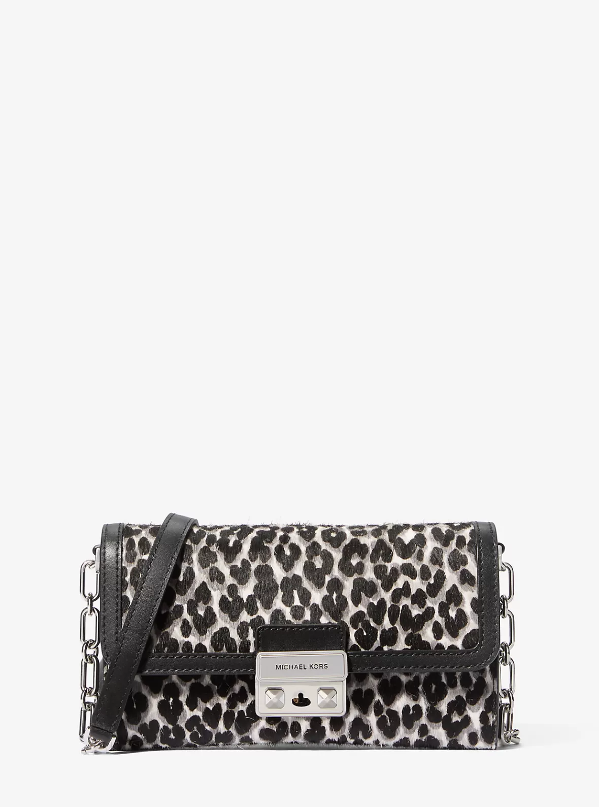 Michael Kors Tribeca Large Leopard Print Calf Hair Convertible Crossbody Bag*Women Crossbody Bags