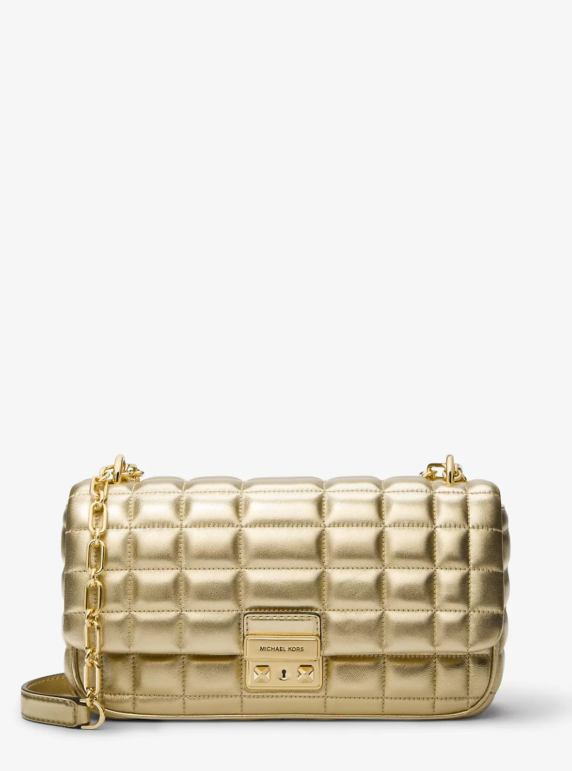 Michael Kors Tribeca Large Metallic Quilted Leather Shoulder Bag*Women Shoulder Bags | Crossbody Bags