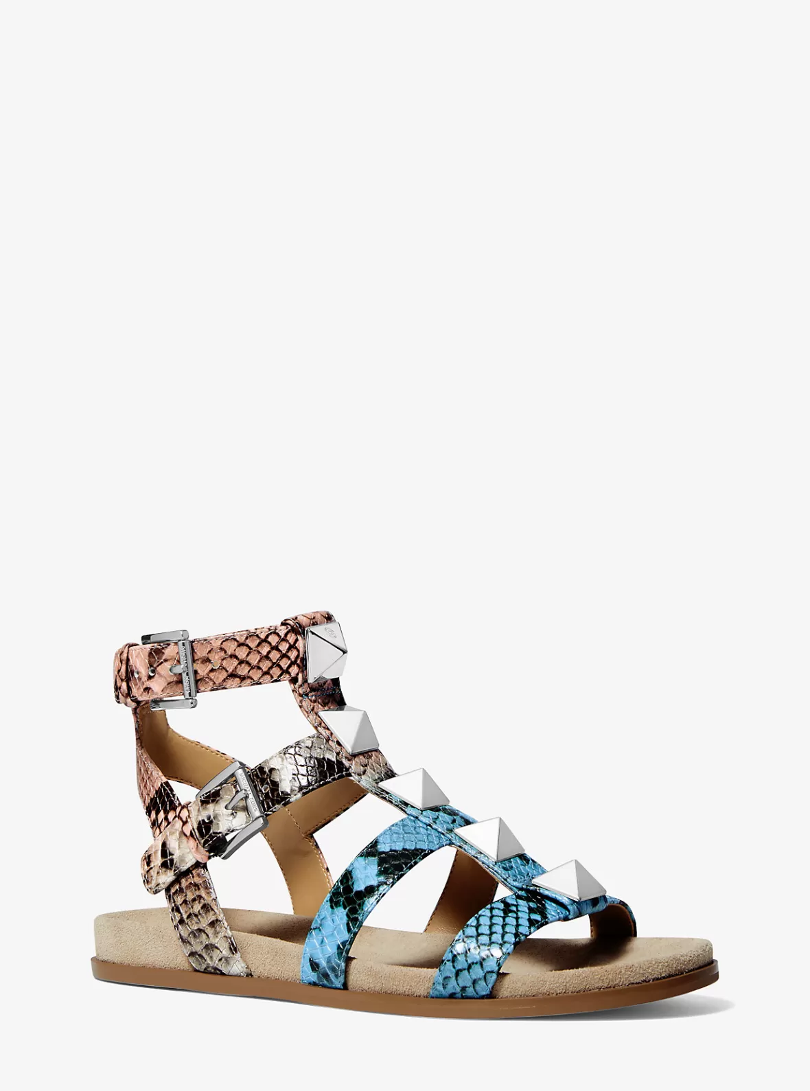 Michael Kors Wren Ombré Snake Embossed Leather Gladiator Sandal*Women Sandals