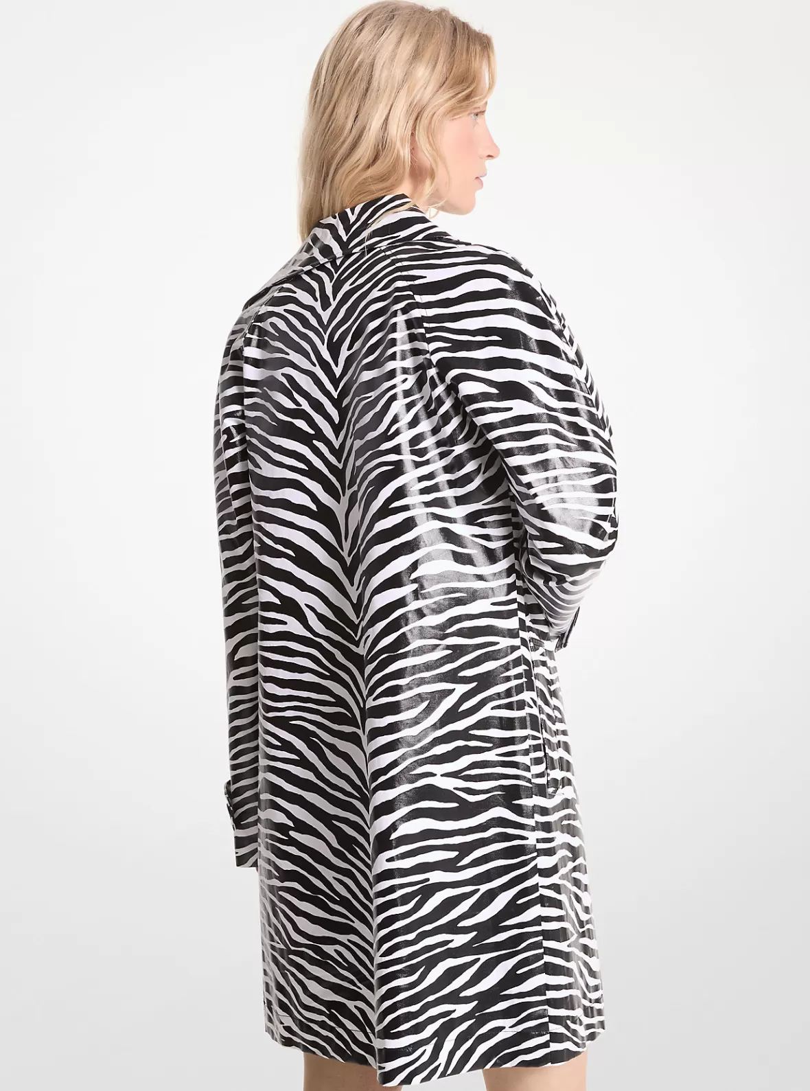 Michael Kors Zebra Print Cotton Twill Balmacaan*Women Jackets & Coats